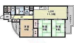 パヴォーネ植物園 1階3LDKの間取り
