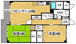 アビエンテ大藪 1階2LDKの間取り