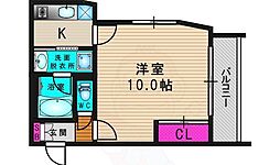 ジニア 4階1Kの間取り