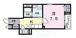 フラット黒門 4階1Kの間取り