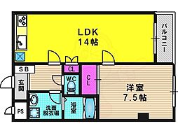 ジャルダンデ嵐山 1LDKの間取図画像