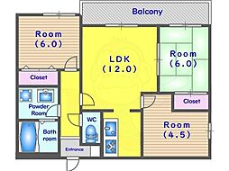 エクラ桂駅前 3LDKの間取図画像
