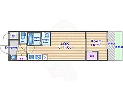 スワンズ京都東寺ガーデン 1LDKの間取図画像