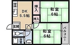 ローズハウス 2DKの間取図画像