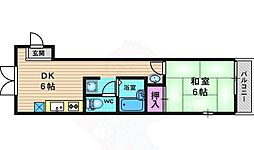 フレグランス井上 1DKの間取図画像