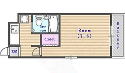 メゾンド・レスポワール 1Kの間取図画像
