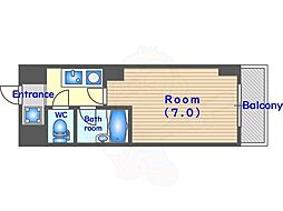 アルテハイム二条城 1Kの間取図画像