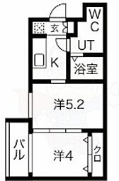 MJC京都西大路1 2Kの間取図画像