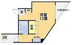 エクセレント丸太町 ワンルームの間取図画像