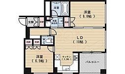 リーガル京都二条城東 2LDKの間取図画像