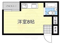 桂グランドハイツ ワンルームの間取図画像