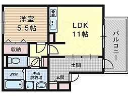 アリヴィオ・清涼A 1LDKの間取図画像