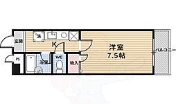 グリーンコートランザン 1Kの間取図画像