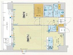 アスヴェル京都烏丸五条 1LDKの間取図画像