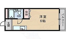 ハウスウエスト 1Kの間取図画像