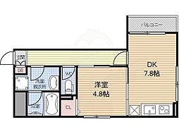 フォース桂 1DKの間取図画像