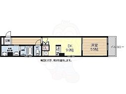 リーガル京都烏丸東 1DKの間取図画像