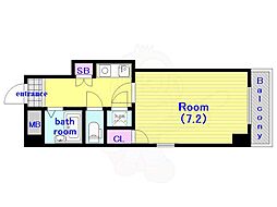 エステムコート御所南 1Kの間取図画像