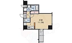 ルーエ五条堀川 ワンルームの間取図画像