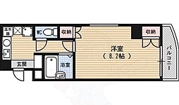 ブランネージュ四条大宮 1Kの間取図画像