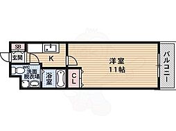 アン・レーブ 1Kの間取図画像