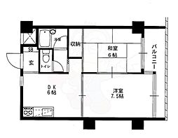 エンブレム城南宮 2DKの間取図画像