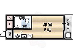 桂川マンション 1Kの間取図画像