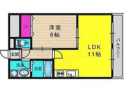 ハイツ中川 2LDKの間取図画像