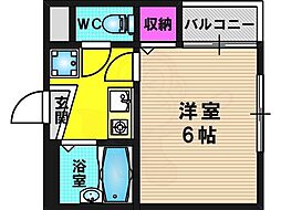 ジョイフル北村 1Kの間取図画像