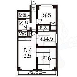 グランドール西大路 3LDKの間取図画像