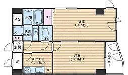 デ・リード烏丸五条 2Kの間取図画像
