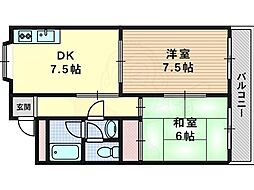 メゾンアーバンスコープ 2DKの間取図画像