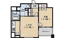 リーガル京都烏丸通り 1LDKの間取図画像
