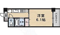 AQUAPLACE京都東寺 1Kの間取図画像