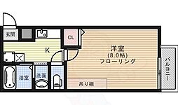 アークリード京都黒門 1Kの間取図画像