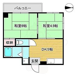 Yコーポ 2DKの間取図画像