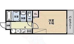 アークリード下天神 1Kの間取図画像