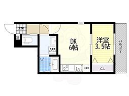 ARCA桂川 1DKの間取図画像