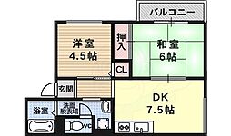 エトワール 2DKの間取図画像