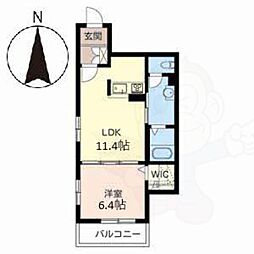 シアンヴィブラン 1LDKの間取図画像