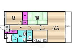 プロスペクト桂 2LDKの間取図画像