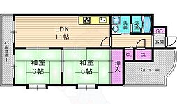 ベルベデール向日町 2LDKの間取図画像