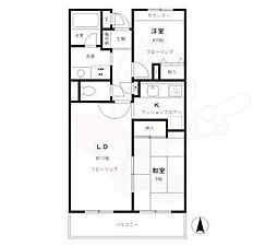 ベルク長岡京 2LDKの間取図画像