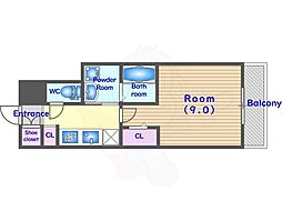 ストーリーズうずまさ 1Kの間取図画像