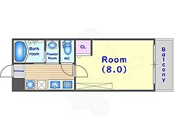 アークリード太秦 1Kの間取図画像