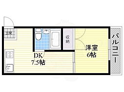 マンションエイト 1DKの間取図画像