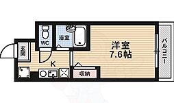 鴨川ウエスト 1Kの間取図画像