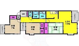 パレセゾンドゥジェーム 3LDKの間取図画像