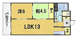 アサワハイツ 2LDKの間取図画像