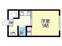 東楽ハイツ 1Kの間取図画像